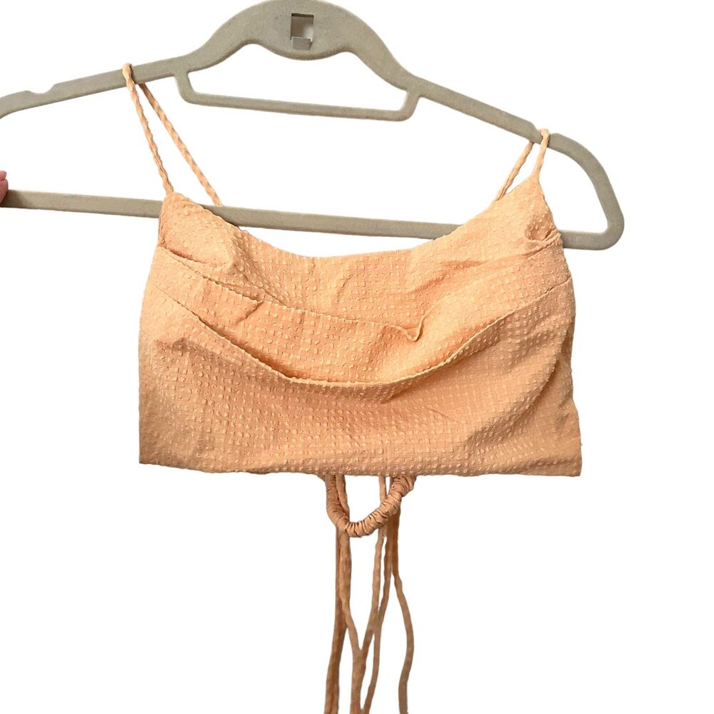 ANTHROPOLOGIE Sunday in Brooklyn Lace Up Crop‎ Top Yellow Sz XS